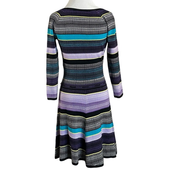 Diane Von Furstenberg DVF Striped Carrigan Silk Knit Sweater Dress Size P Small
